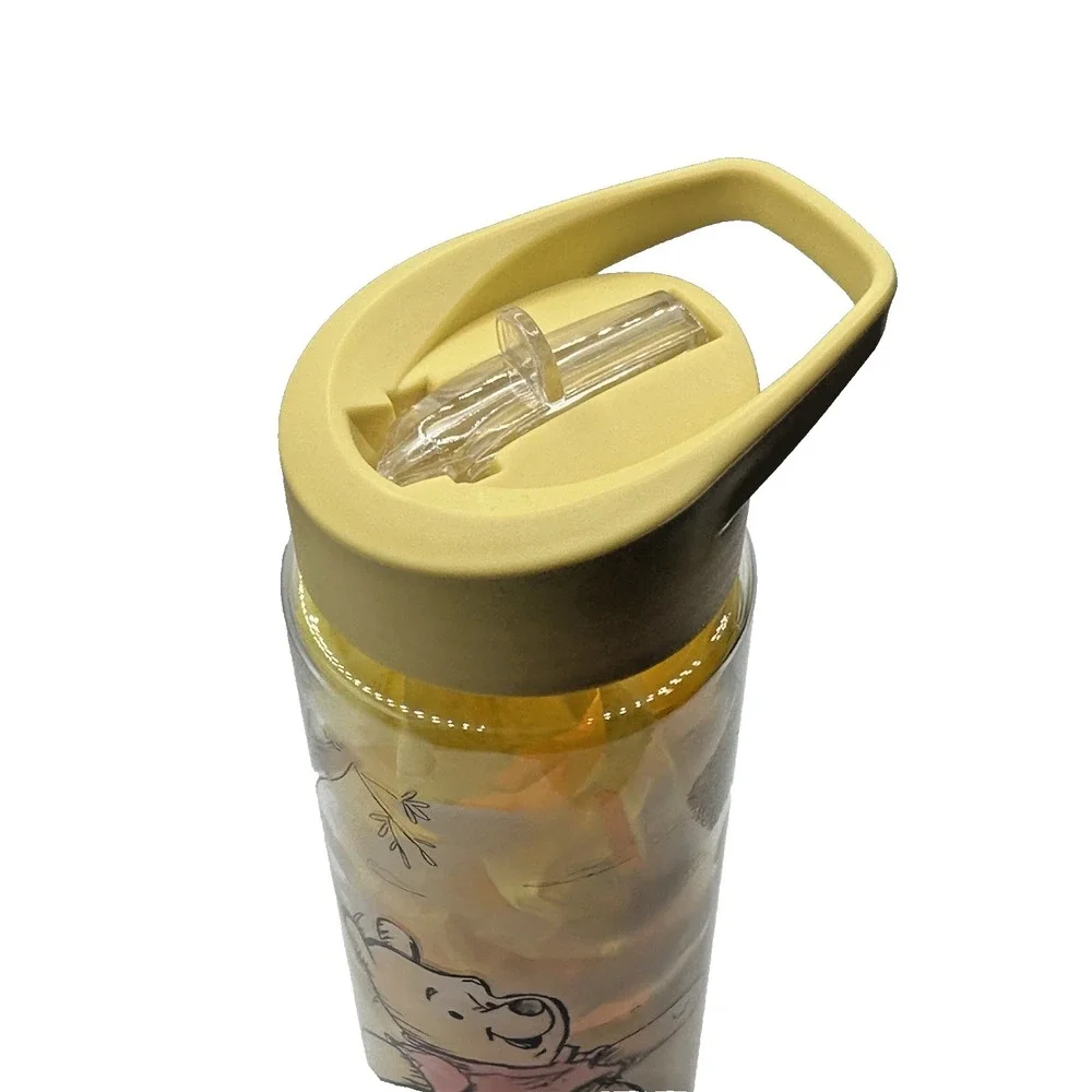 Disney Winnie the Pooh Clear Water Bottle Straw Flip Lid 10 in